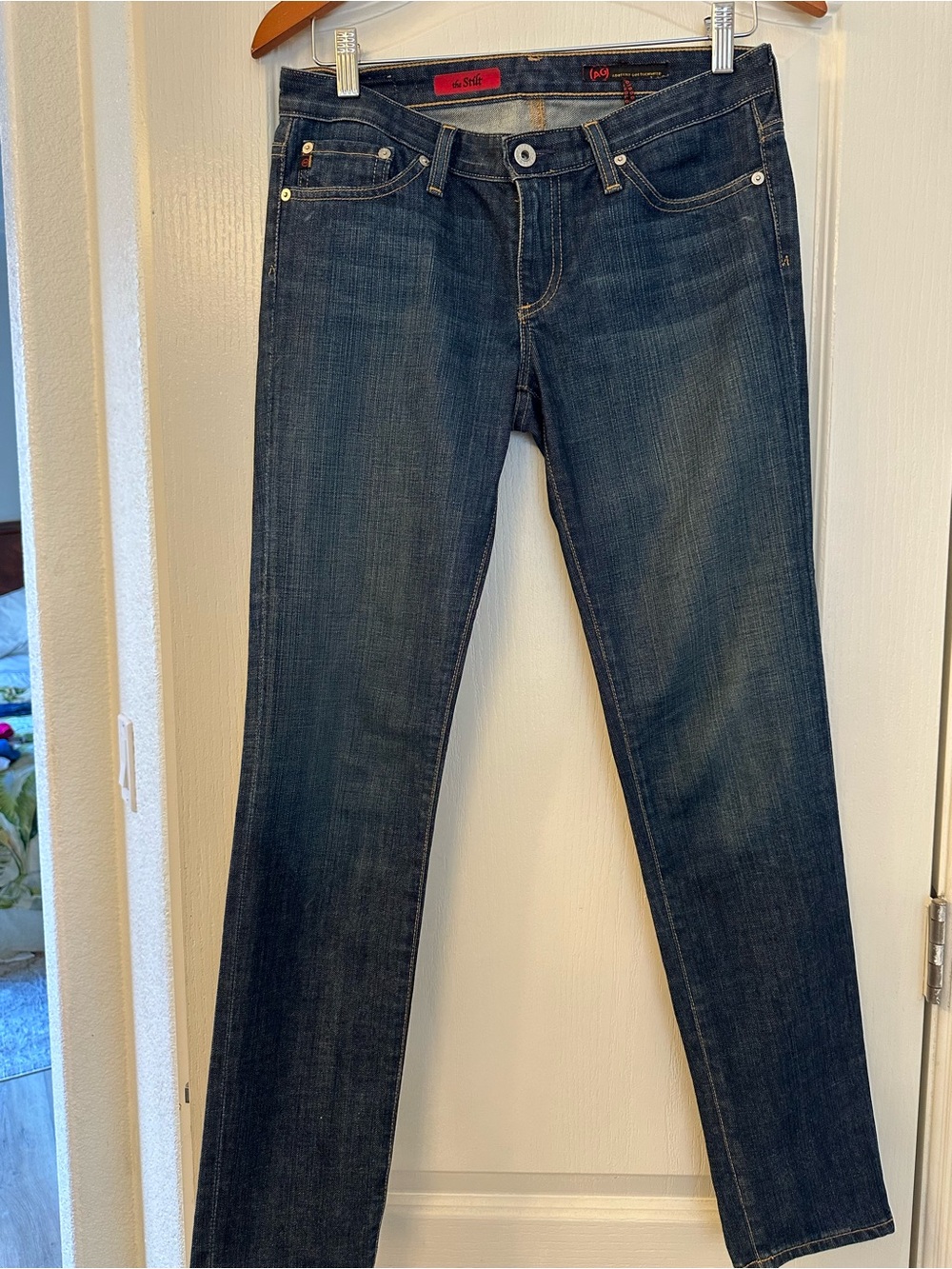 AG Ag Adriano Goldschmied Womens Dark Blue Jeans 27R Slit